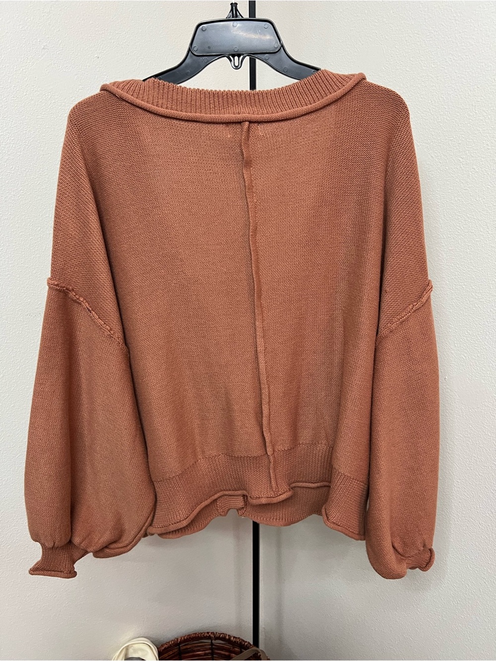 POL Rust-Brown Oversized V-Neck Button Cardigan - Picture 4 of 4